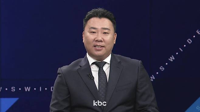 ▲KBC뉴스와이드에 출연한 KIA 타이거즈 이범호 감독