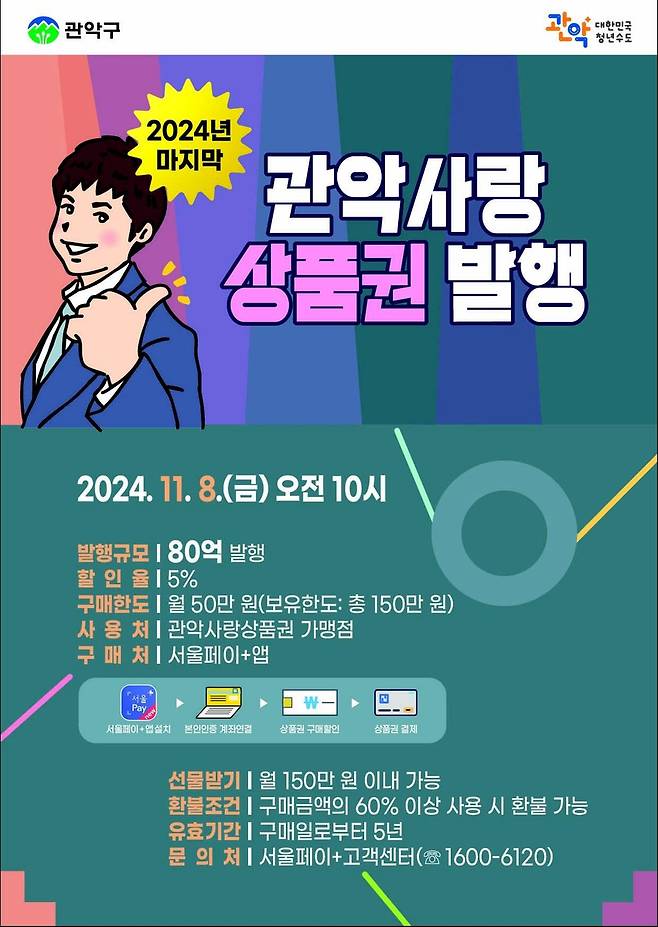 관악사랑상품권 발행 [관악구 제공. 재판매 및 DB 금지]