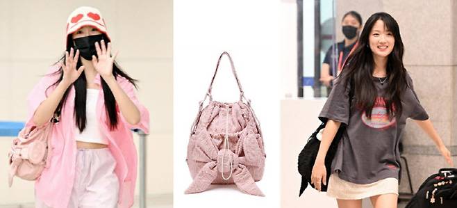 배우 김혜윤이 지난 8월25일 대만 타이베이에서, 지난 9월11일 홍콩에서 귀국하고 있다. (사진=뉴스엔·SNS·LF몰)