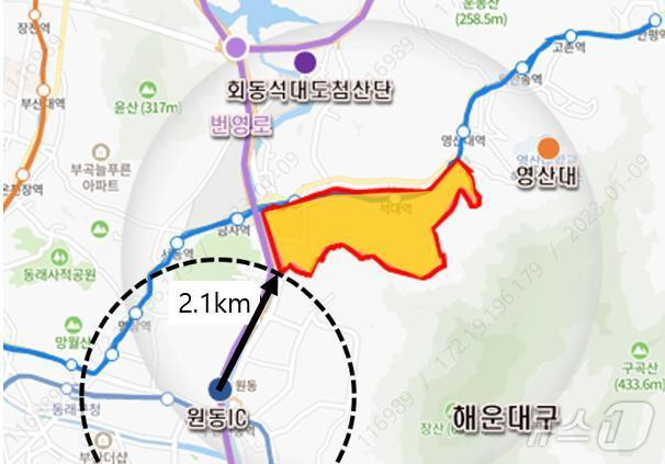 부산 도신융합특구 위치도(부산시청 제공)