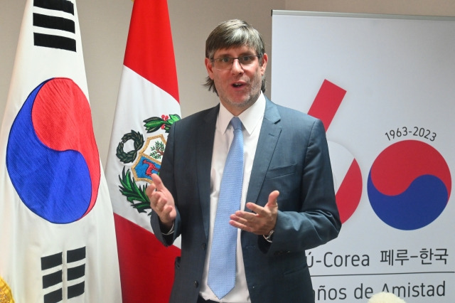 Peruvian Ambassador to Korea Paul Duclos. (Sanjay Kumar/The Korea Herald)