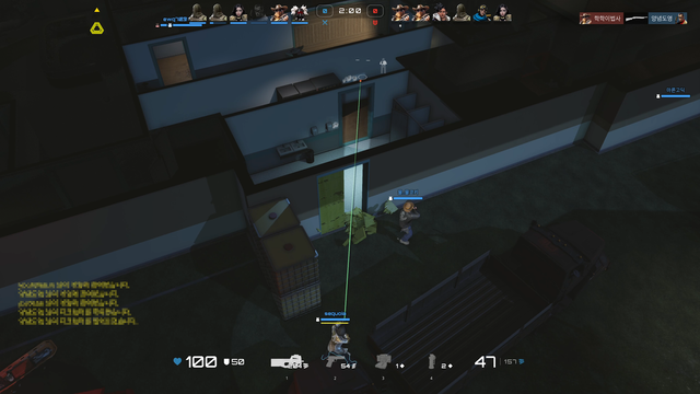 5 대 5 PvP 모드 중 공격팀 진입 상황. 크래프톤 제공