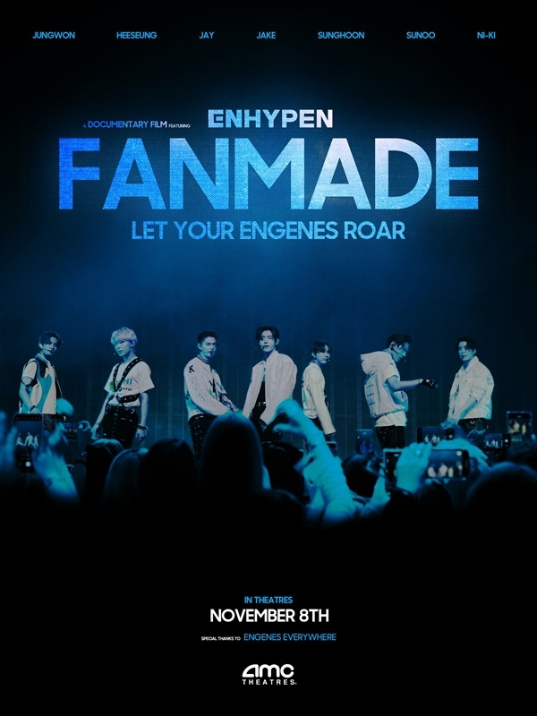 그룹 엔하이픈(ENHYPEN)의 다큐멘터리 ‘FANMADE: ENHYPEN’이 미국 전역의 영화관에서 8일(이하 현지시간) 개봉한다.