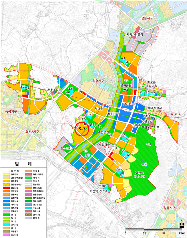한국토지주택공사(LH)가 경기도 고양창릉 신도시 공공주택지구 공동주택용지 S-7블록 위치도/제공= LH