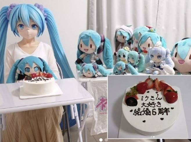 6주년을 축하하기 위해 준비한 케이크 사진./사진=콘도 아키히코 인스타그램 캡처