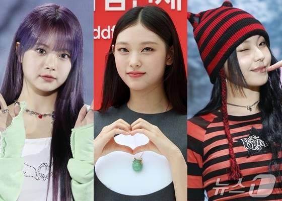 (왼쪽부터) 르세라핌 홍은채, 뉴진스 해린, 엔믹스 규진 ⓒ 뉴스1 DB