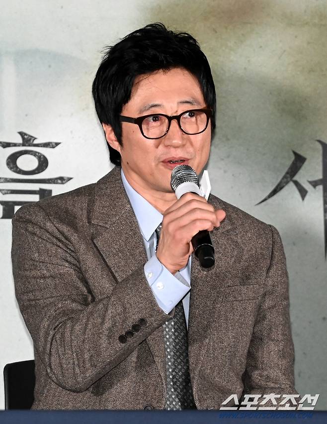 12일 용산CGV에서 열린 영화 '사흘'의 언론시사회, 박신양이 질문에 답하고 있다. 용산=허상욱 기자 wook@sportschosun.com/2024.11.12/