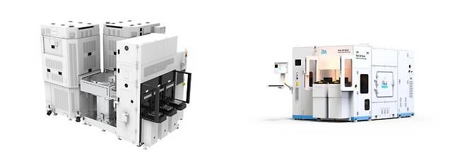 주성엔지니어링 증착장비(왼쪽)와 파크시스템스 검사장비. 각사 제공
