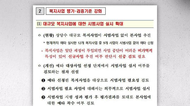 2022년 9월, 비상경제장관회의 '예타 제도 개편방안'