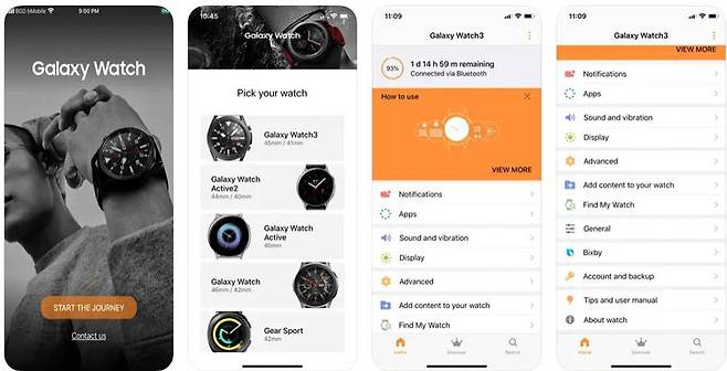 아이폰에서 갤럭시워치를 연동해 활용할 때 이용하는 ‘삼성 갤럭시 워치(Samsung Galaxy Watch)’ 모바일 앱 / 출처=삼성전자