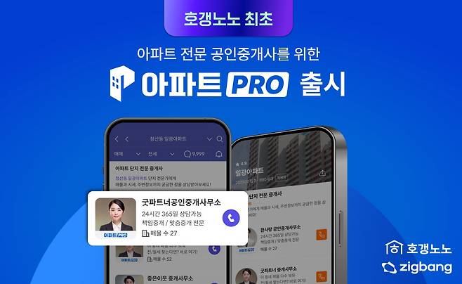 호갱노노, 아파트 전문 공인중개사를 위한 ‘아파트PRO’ 서비스 출시 사진=직방