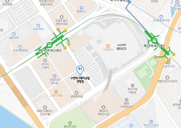 - 수변최고돼지국밥 센텀점 위치(출처: 네이버 지도)