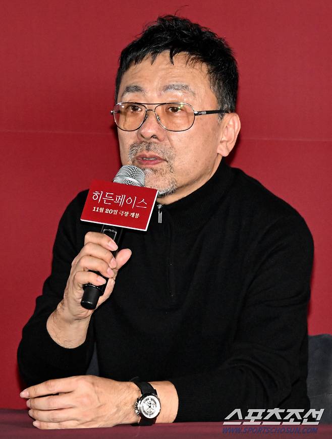 13일 코엑스 메가박스에서 열린 영화 히든페이스의 언론시사회, 김대우 감독이 질문에 답하고 있다. 허상욱 기자 wook@sportschosun.com/2024.11.13/
