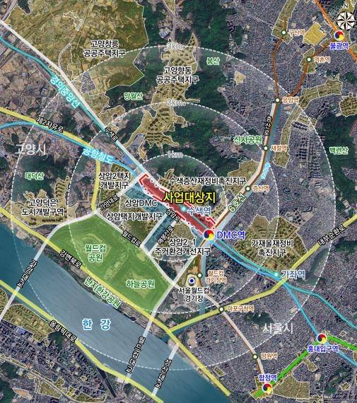 수색역·DMC역 일대 위치도  [서울시 제공. 재판매 및 DB 금지]