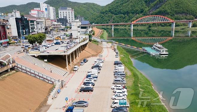 침수 전 단양읍 도전리 하상주차장.(독자제공)2024.11.15/뉴스1