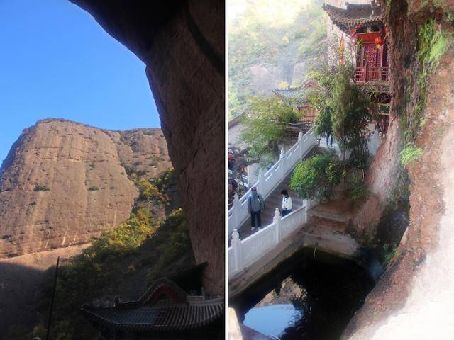 수렴동에서 바라본 바깥 풍광과 현성지. ⓒ최종명