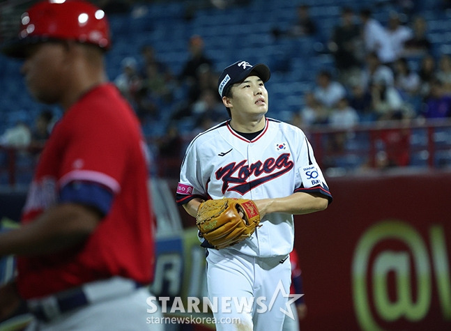 [포토] 임찬규 '1회부터 쉽지 않네'