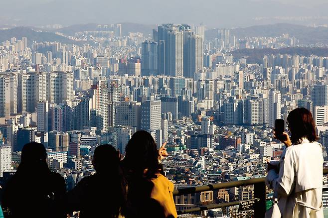 11월13일 남산에서 바라본 아파트 단지 ⓒ시사저널 임준선