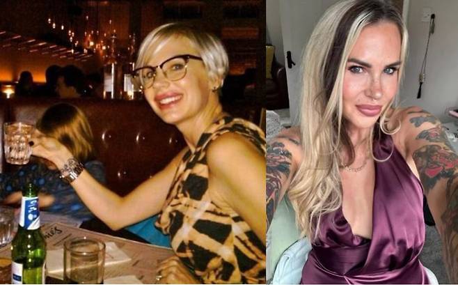 영국 웨스트요크셔에 사는 라라 그리피스 현재 54세로, 30대 중반에 로또에 당첨된 후 한동안 행운의 삶을 살았다. 그것이 로또의 저주였을까? 그때만해도 로또 당첨 후 자신이 겪게 될 절대적인 지옥을 상상조차 하지 못했다. 왼쪽=로또에 당첨된 후 즐기며 살던 라라 /오른쪽= 현재 타투이스트로 살고 있는 라라 [사진=영국 일간 미러 보도 갈무리]