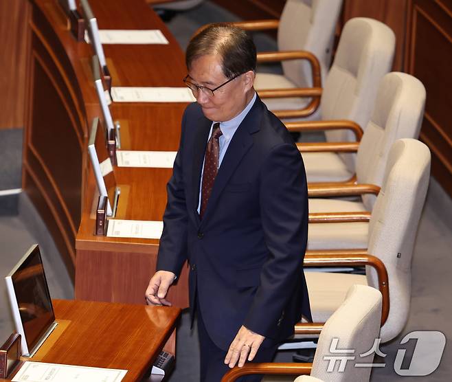 지난 5월 28일 최재형 국민의힘 의원이 서울 여의도 국회에서 열린 제21대 국회 마지막 본회의에 참석하고 있다. 2024.5.28/뉴스1 ⓒ News1 구윤성 기자