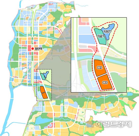 동탄2 종합병원 건립 패키지형 개발사업 위치도. [한국토지주택공사]