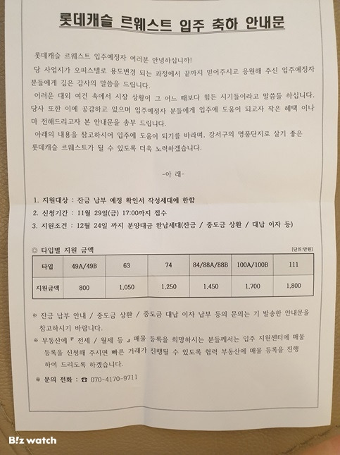 사업주체는 이달 29일까지 잔금 납부 예정 확인서를 작성하고 다음달 24일까지 분양대금을 완납한 가구에 입주지원금을 지급한다. /자료=수분양자협회