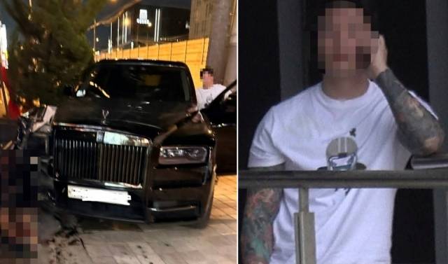 서울 강남구 압구정역에서 롤스로이스 운전자 신모(28) 씨가 인도로 돌진해 20대 여성을 들이받은 후 차에서 내리는 모습(왼쪽)과 다음날 신씨가 서울 강남경찰서에서 조사받는 도중 밖에 나와 전화 통화를 하는 모습. 사진 일부는 임의로 모자이크 처리. [유튜브 채널 ‘카라큘라 탐정사무소’ 캡처]