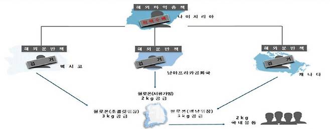 범행 조직도(자료=서울경찰청 마약범죄수사대)