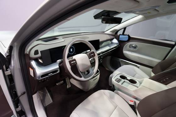 The Hyundai Ioniq 9 during the vehicle's media preview event held in Los Angeles in November [CHO YONG-JUN]