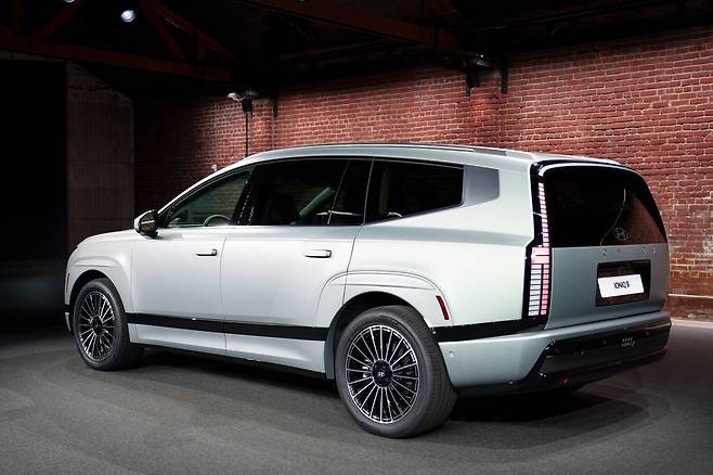 The Hyundai Ioniq 9 during the vehicle's media preview event held in Los Angeles in November [CHO YONG-JUN]