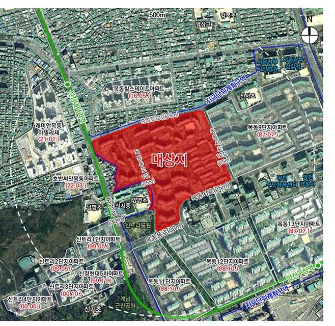 양천구, 목동10단지 재건축 대상지 위치도. 양천구