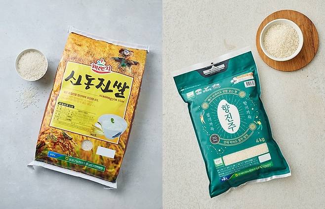 신동진, 향진주 등 품종의 고급미 상품 예시. [컬리 제공]