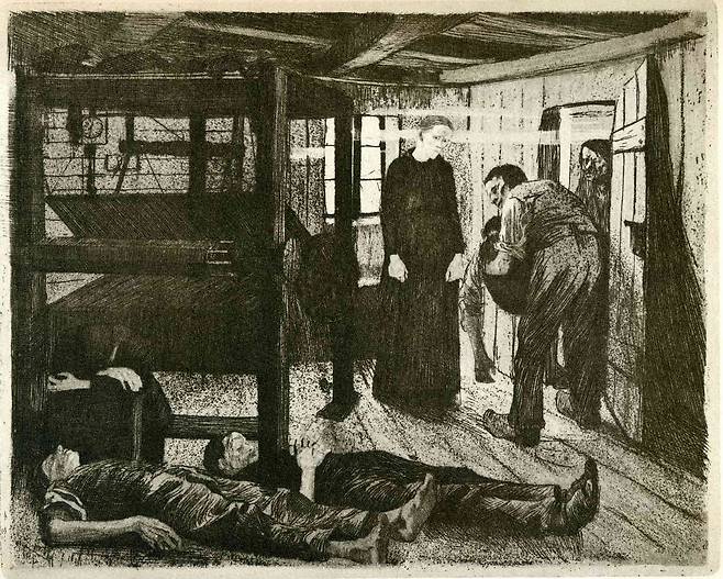 케테 콜비츠, ‘직조공의 봉기 연작 6, 결말’