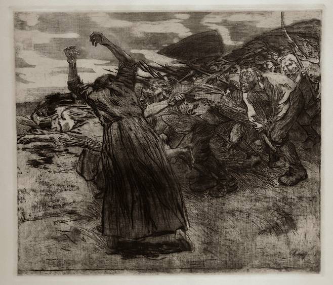 케테 콜비츠, ‘농민 전쟁 연작 7, 발발’