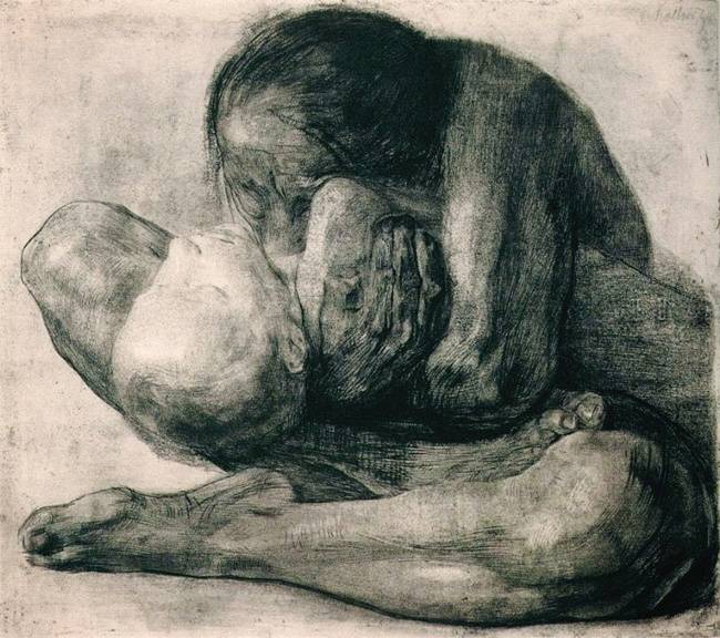 케테 콜비츠, ‘죽은 아이를 안고 있는 여인(밝기 조정)’