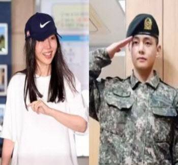 민희진 전 어도어 대표(왼쪽)와 방탄소년단(BTS) 멤버 뷔. 사진=뉴스1