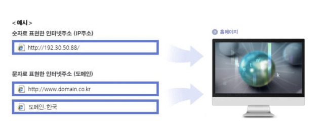 IP주소와 도메인의 차이를 설명하는 인포그래픽. 사진 제공=한국인터넷진흥원