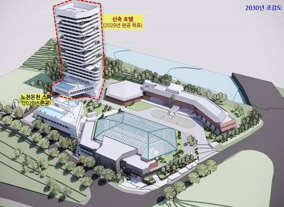 재단장 예정인 수안보 와이키키 조감도. 사진 충북도