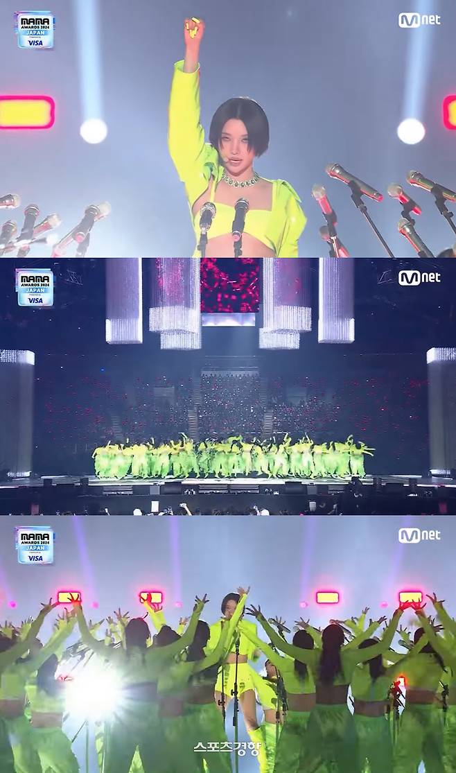 (여자)아이들 멤버 소연이 거침 없는 가사로 ‘MAMA’ 무대에서 주목 받았다. 엠넷 방송화면 캡처