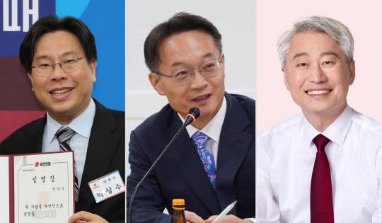왼쪽부터 친한(親한동훈)으로 분류되는 국민의힘 박상수 대변인, 조해진 전 의원, 김근식 전 비전전략실장.<박상수·조해진·김근식 각 당협위원장 페이스북 사진 갈무리>