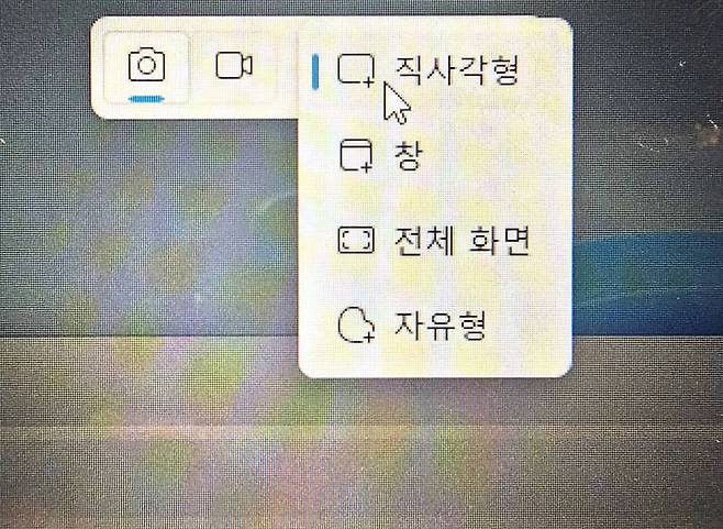 직사각형, 창, 전체 화면, 그리고 자유형 범위로 캡처 범위를 지정 / 출처=IT동아