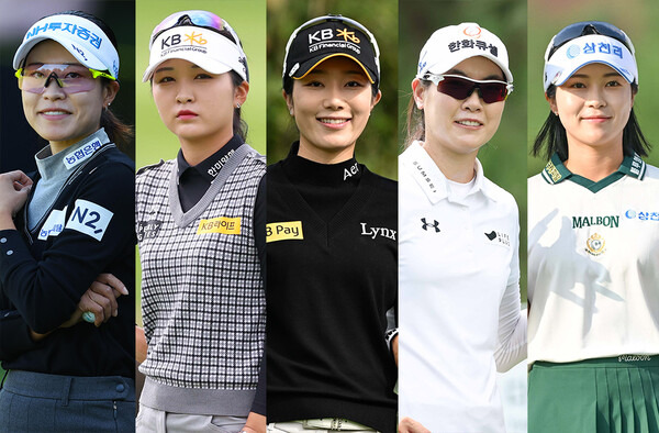 한국여자프로골프(KLPGA) 투어 2024시즌 활약한 박민지, 이예원, 안송이, 이정민, 전예성 프로. 사진제공=KLPGA