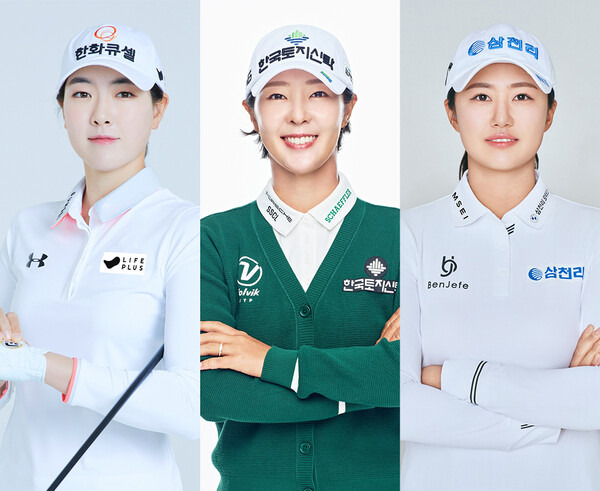 한국여자프로골프(KLPGA) 투어에서 활약하는 이정민, 박지영, 마다솜 프로. 사진제공=프레인스포츠