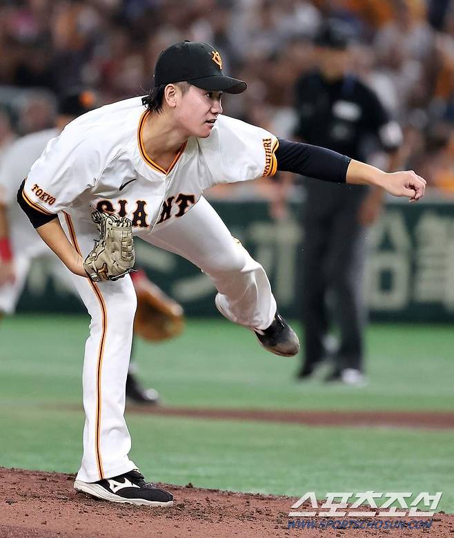 요미우리 좌완투수 이노우에는 입단 5년차에 선발투수로 자리잡았다. 올 시즌 25경기 중 15경기에 선발로 나가 8승을 올렸다. 사진캡처=요미우리 자이언츠 SNS