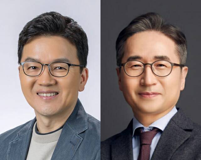 이준희 삼성SDS 대표이사 사장(좌측), 장덕현 삼성전기 대표이사 사장(우측)