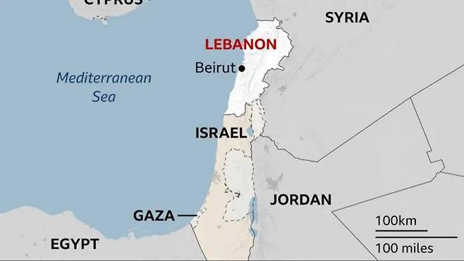 레바논 지도