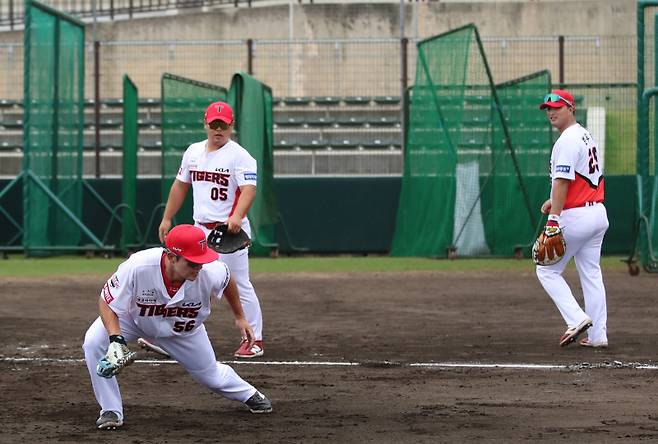 일본 오키나와에서 마무리 훈련을 하는 KIA 선수들의 모습. KIA 제공