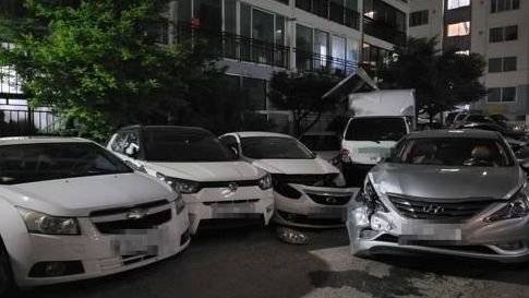대전 정림동 한 아파트 주차장 뺑소니 현장. 연합뉴스
