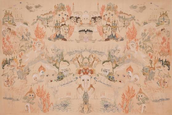 현대미술가 이수경의 회화 '불꽃 변주 2023-2'(2023) [사진 경기도미술관]