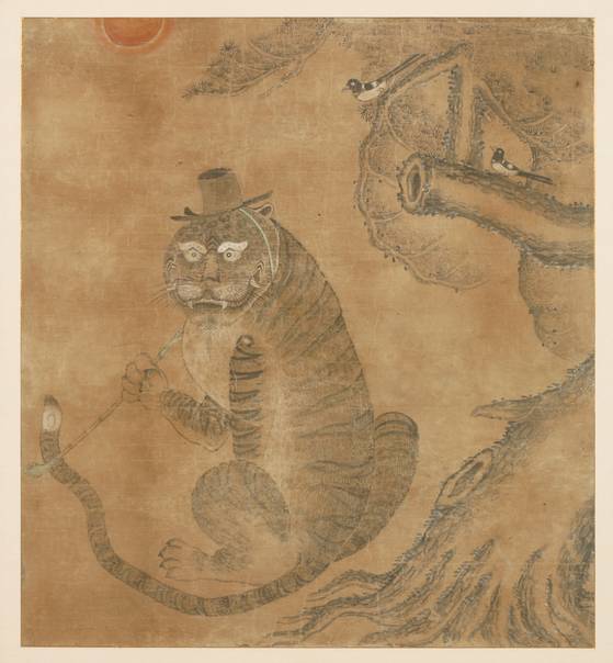 경기대학교 소성박물관 소장 조선 민화 '호질도(虎叱圖)' [사진 경기도미술관]